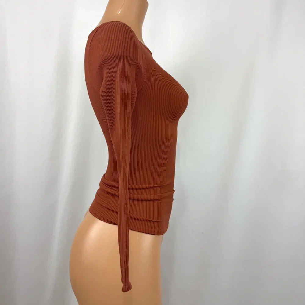 NEW Intimately Free People Caught Your Eye Long Sleeve in Toasted Cocoa XS/S